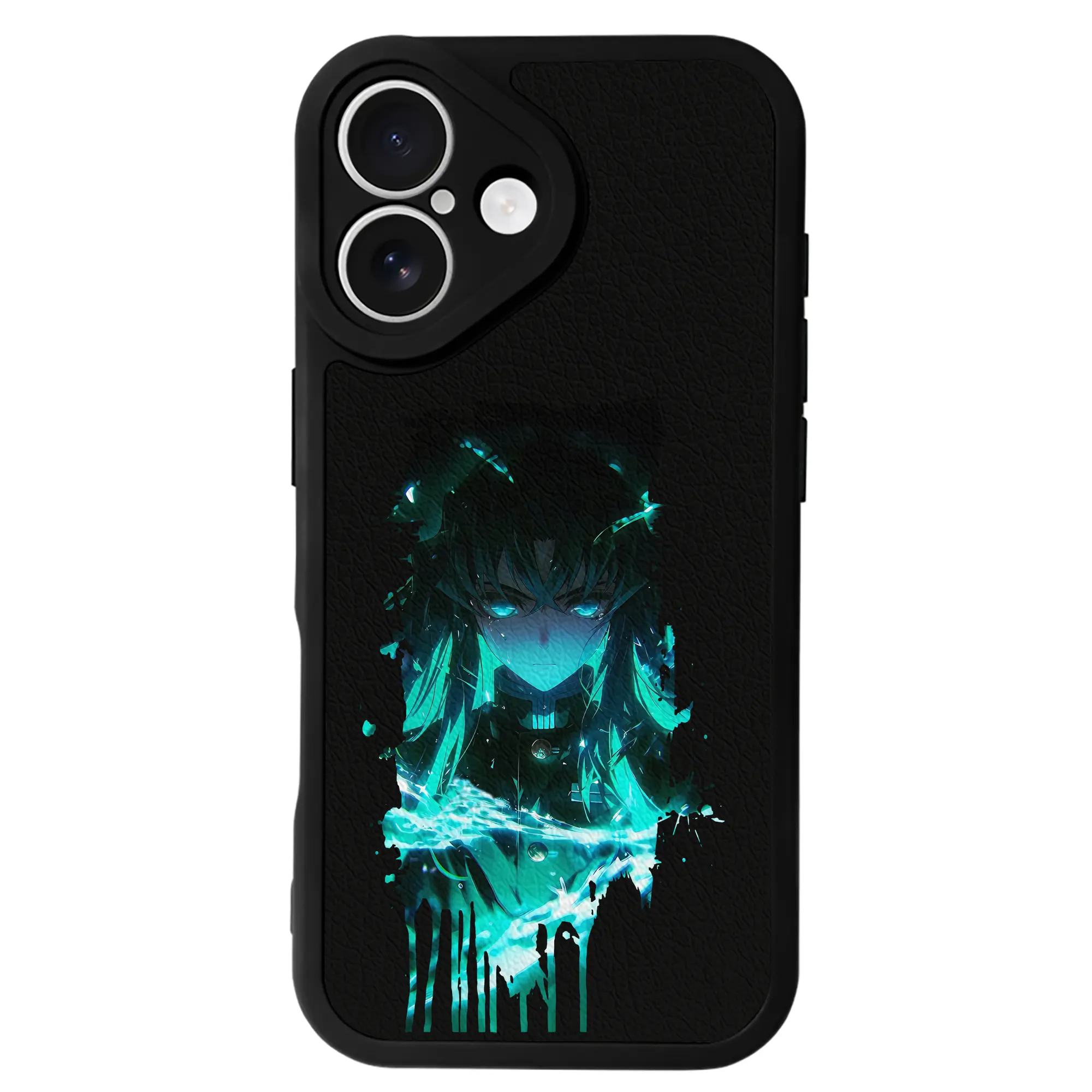 鬼滅の刃 グッズ,時透 無一郎 - IPhone 16シリーズ対応 ・ シリコンスマホケース ・ レザー調 ・ 高精度フィット ・ 耐衝撃 ・ ワイヤレス充電対応 ・ 精密カット